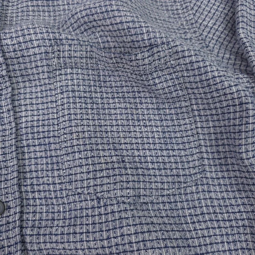 Banana Republic Shirt Mens Large Blue Camden Fit Linen Long Sleeve Button Down